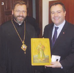 3) Min. Kenney presents an icon as a gift to Ukrainian Greek Catholic Archbishop Sviatoslav Shevchuk.