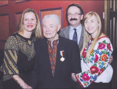(L. to R.) Nadia Luciuk (daughter), Danylo Luciuk, Dr. Lubomyr Luciuk (son) and granddaughter, Kassandra Luciuk