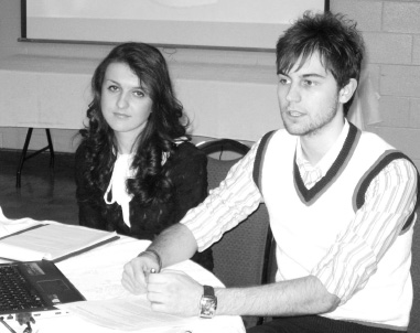 Lviv University law students Mariana Hnatyshyn and Mykhailo Lavrys