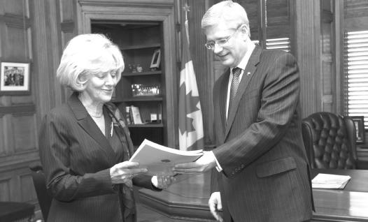 Senator Raynell Andreychuk presents Mission Canada's final report to Prime Minister Stephen Harper