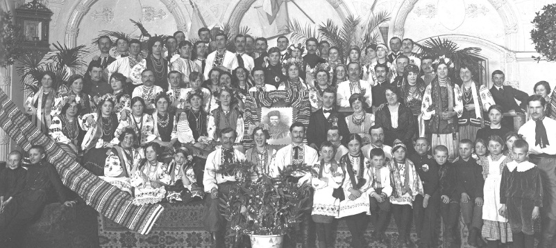 1 - Taras Shevchenko concert in Harbin, China, c. 1920. Seated in the front row, fourth from the centre to the right, is Nicholas Melnik’s mother