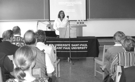 1 - Dr. Halyna Mokrushyna at Saint Paul University, Ottawa, presented findings on Canadian awareness of the Holodomor