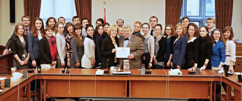 2 - The Honourable Senator Raynell Andreychuk and Ihor Bardyn with CUPP 2013 interns